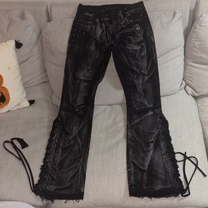 Wrangler Black Lace-Up Flare Jeans